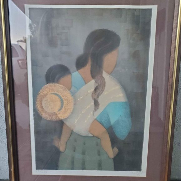 "Femme à l'enfant" (Woman with Child) Signed Lithograph Print by Louis Toffoli - Picture 2 of 12